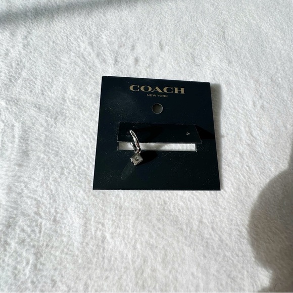Coach NWT Mini Dice Hoop Charm Earring in Silver, Single Earring - Picture 9 of 10